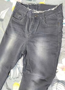 Women Bootcut Grey Jeans With High Waist