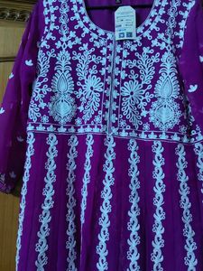 Vibrant Purple Embroidered Anarkali Suit Set