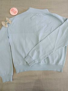New Women Blue Winter Crop Top