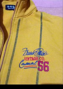 Vintage Yellow Striped Zip-Up Sweatshirt