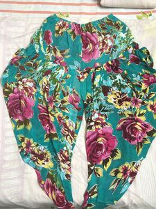 Floral Harem Pants &amp; White Top Set