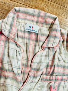 Night Suit- Flannel Materia- Shirt &amp; Pajamas