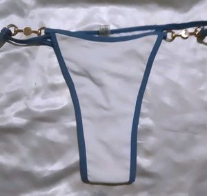 White Bikini panty with 💙