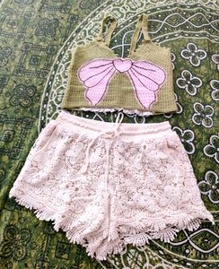Crochet Shorts & Top Set