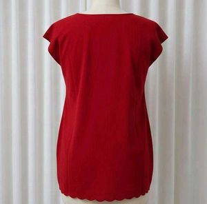 Red Embroidered T-Shirt