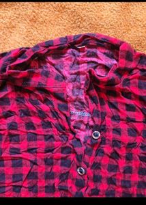 Women's Pink &amp; Black Checkered Top