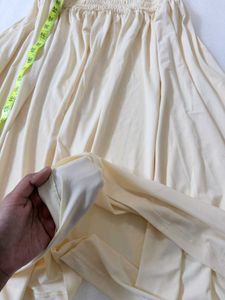 Cream Smocked Maxi Dress