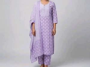 Pretty Purple Cotton Kurta Set