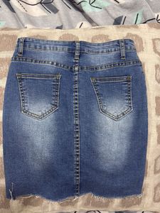 Blue Denim Mini Skirt