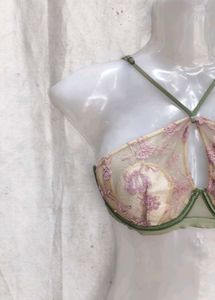 Sheer Floral Print Bra Top