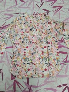 Floral Print Button-Up Top