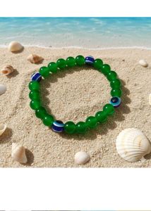 Green Evil Eye Beaded Bracelet
