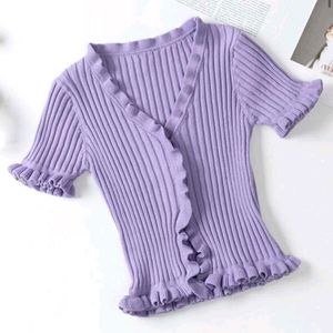 Pinteresty cute Ruffle Knit Cardigan Top