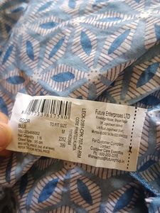 Stylish Blue Geometric Print Kurta with one side p