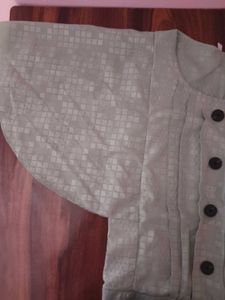 Elegant Light Green flared sleeve top