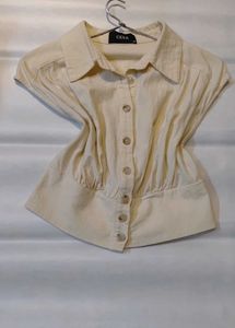 Chic Cream Button-Up Top