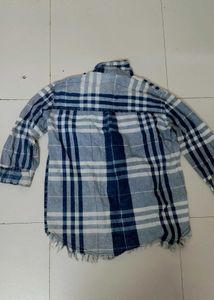Blue Plaid Button-Up Shirt