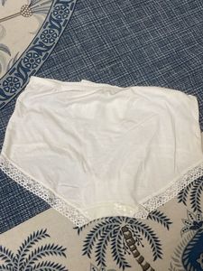 Elegant White Lace Trimmed Briefs