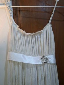 Chic Cream Pleated Dress/top