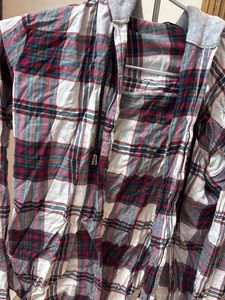 women Plaid Hooded Shirt