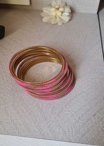 Pink &amp; Gold Bangle Set