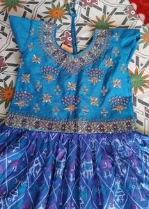 Beautiful Blue Long frock with dupatta 😍  for gir