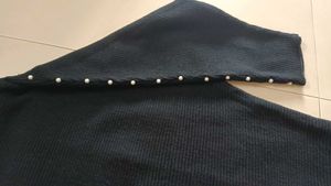 Chic Black Pearl Embellished Top