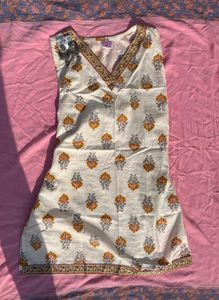 Designer Cotton Kurta with Floral Print