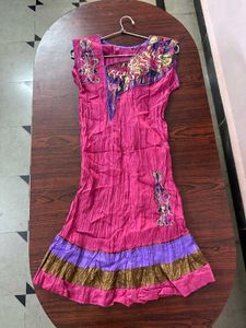 Vibrant Pink Embroidered Kurta