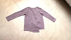 Light Purple Long Sleeve Wrap Top