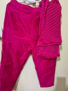 new Vibrant Pink Embroidered Kurta set