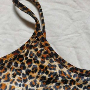 Leopard Print Velvet Cami Top