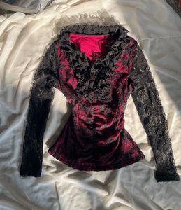 Gothic Lace Ruffle Top