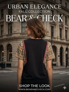 Designer Checkered Sleeve T-Shirt