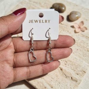 Heart Outline Dangle Earrings