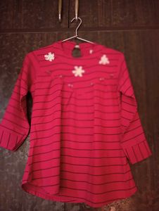 Striped Pink Casual Top