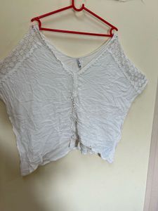 White Crochet Detail Tunic
