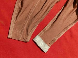 Tan Off-Shoulder Ruffle Bodysuit