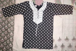 Stylish Black &amp; White Printed short kurti