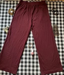 Maroon Wide Leg Pants