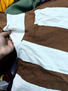 Brown & White Striped T-Shirt