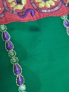 Green Floral Saree with  blouse