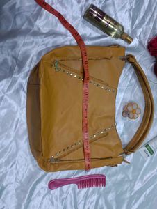 Stylish Yellow Leather Shoulder Bag