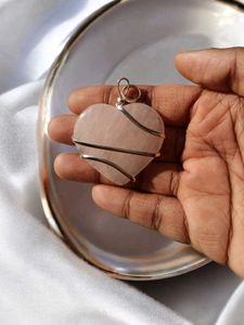 Rose Quartz Crystal Pendant - Large