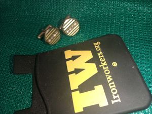 Vintage Rhinestone Striped Cufflinks