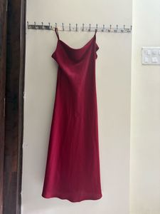 Burgundy Cowl Neck Slip Dress