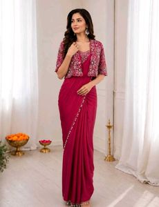 New Designer  ready to Wear Saree with Jacket blou