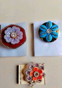 Set of 3 Fancy Designer Saree Brooch Pin | Decorat