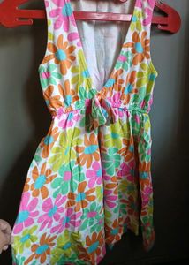 Colorful Floral Print Summer Dress