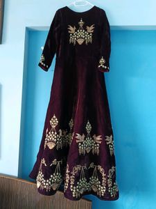 Embroidered Velvet Ethnic Gown